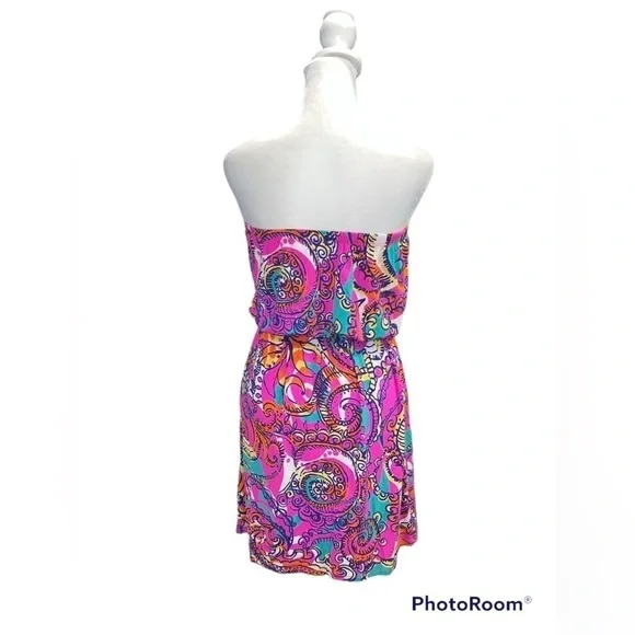 Lily Pulitzer Atwood Strapless Dress in‎ Sea And Be Seen Size XS - Picture 4 of 7